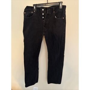 Levi's Jeans Men 34x30 501 Original Fit Straight Leg Black Button Fly Denim